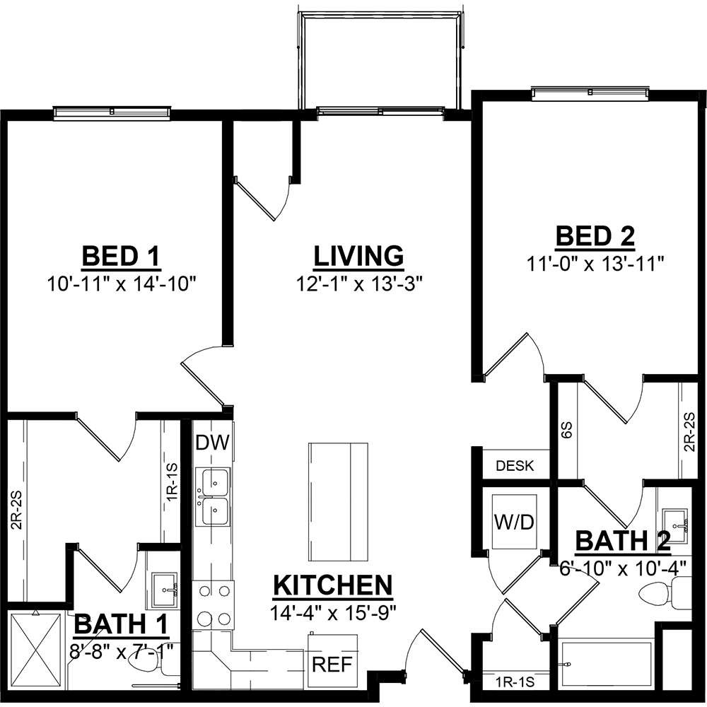 fenview flats floor plan - 2 bedroom