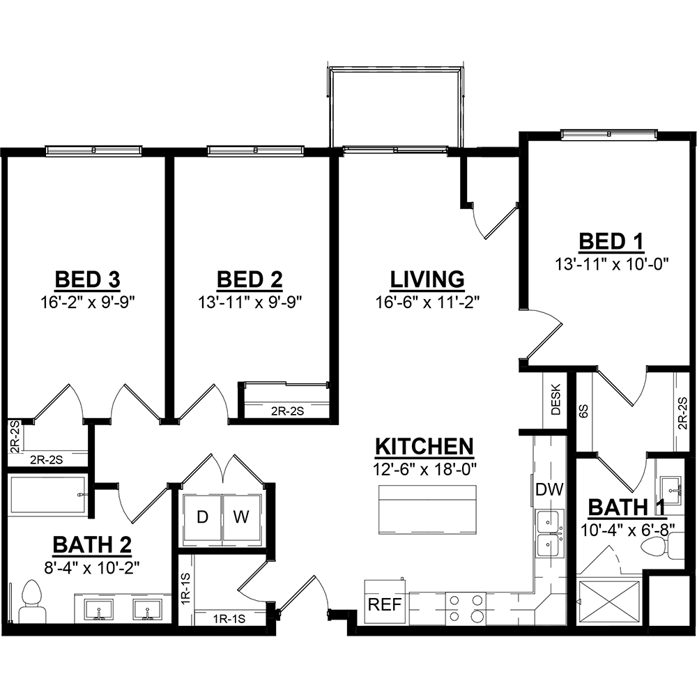 fenview flats floor plan - 3 bedroom